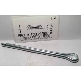 AMERICANINTEGRATEDSUPPLY.COM 1/4X3-1/2 COTTER PINS EXTENDED PRONG STEEL ZINC PLATED (10)