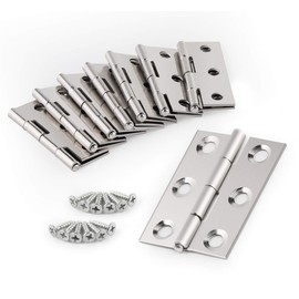 Anstore 1.73‘’ Butt Hinges 20pcs 44mm Folding Door Hinges Silver Stainless Steel Ball Bearing Hinges Thickened Internal Door Hinges with 120pcs Screws,for Home Door,Window,Storage Box Repair
