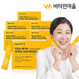 비타민마을 맛있는 메가씨 고함량 비타민C 2000 비타민D 3000 6박스 총360포 Vitamin Village Delicious Mega C High-Dose Vitamin C 2000 Vitamin D 3000 6 Boxes Total 360 Packs