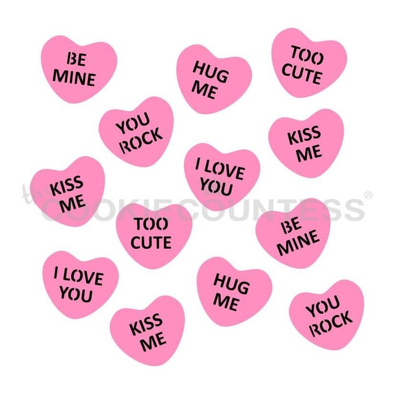 2 Piece Mini Conversation Hearts Stencil