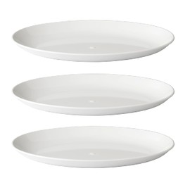 Harfield Roltex White Small Oval Plate Food Platter Pack of 3 Virtually Unbreakable Polycarbonate 24x17cm