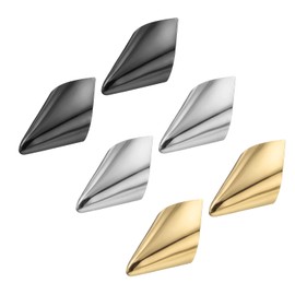 uxcell 6Pcs Metal Shoes Pointed Protector High Heel Toe Caps Cover Durable Shoe Tip Cover Pointed Shoe Head Tips Cap for Shoe Protection Repair, Shoe Protection (Gold/Silver/Black, 32mm)