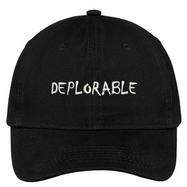 Trendy Apparel Shop Deplorable Embroidered Soft Crown 100% Brushed Cotton Cap - Black