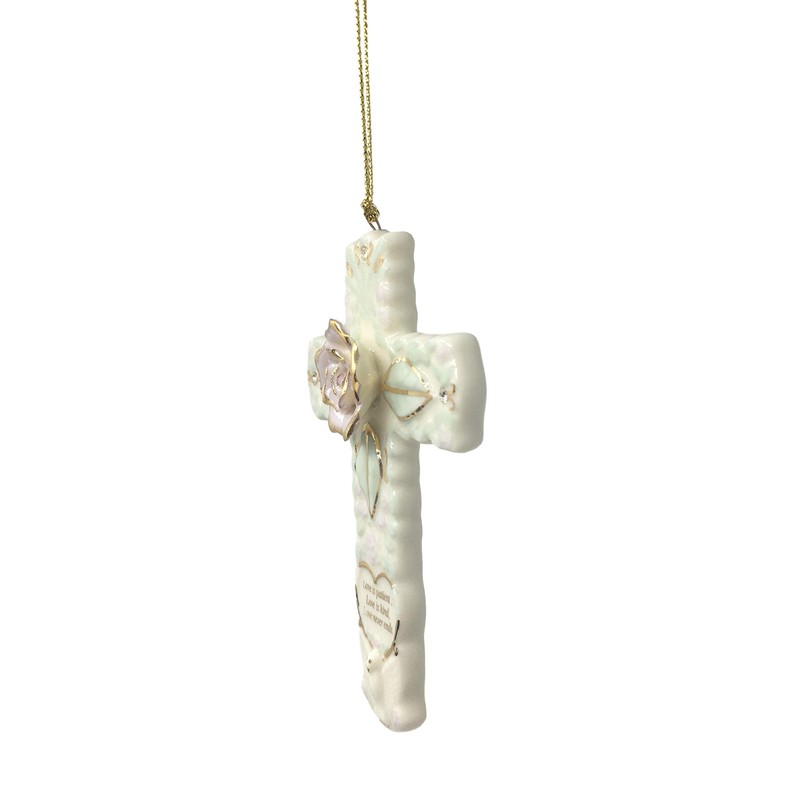 BANBERRY DESIGNS Inspirational Cross - Porcelain with Message Printed on