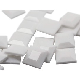 12mm Flat Back Square Acrylic Rhinestones for Jewelry Making and Garment Costume Cosplay Embelishments - 40 Pieces (White Chalk .WHT)
