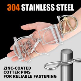 192 Pcs Hitch Pin Linch and PTO Pins Clip for Trucks, Hand Carts, Trailers, Tractors,Weeder,Lawn Mowers, Farm Equipment, Snow Plows, and Heavy-Duty Trailer Accessories and Attachments