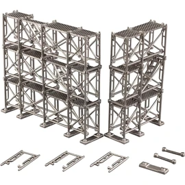PM Office A PP117 Scaffolding Plastic Model, Total Height Approx. 2.9 inches (75 mm), 1/64-1/100 Scale