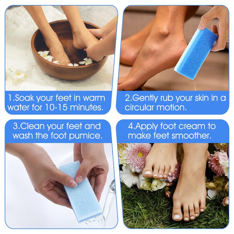 ElevateTech 4Pcs Pumice Stone for Feet, Foot Callus Remover Pedicure