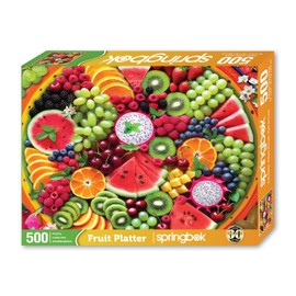 Springbok Fruit Platter 500 Piece Puzzle for Adults- Featuring a Dazzling Fruit Tray
