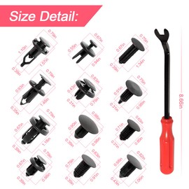 Adunsiaoto 240 PCS Car Plastic Rivets Push Retainer Set, Car Bumper Clips Plastic Rivets Push Retainer Kit, Popular Sizes Car Trim Clips and Bumper Fittings Push Clips, for Cars Interior Part