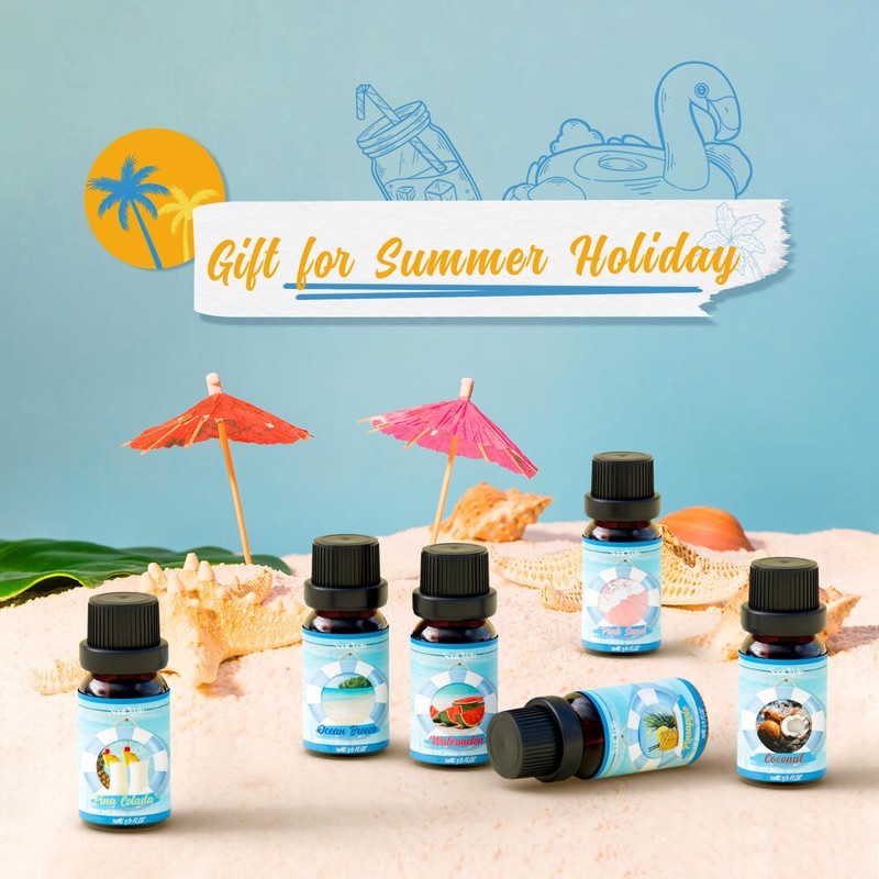 Soulorigin Summer Essential Oils Set, Fragrance Oil Gift Set for