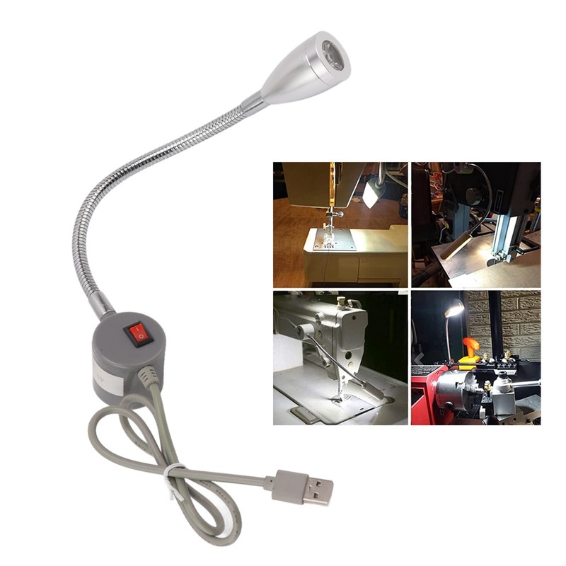 LED Sewing Machine Light with Magnetic Base Flexible Gooseneck USB