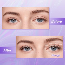 LZM Manga Lash Clusters 144PCS 10-13mm C Curl Natural Manga Cluster Lashes Reusable Individual Eyelashes Anime Eyelashes Natural (QC)