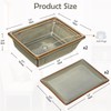 Ceramic Bonsai Pots with Drainage Tray, Set of 2 Rectangular