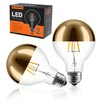 KarlunKoy Half Gold Light Bulb,8W (80W Equivalent) Dimmable LED Edison
