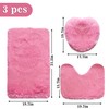 Eanpet Shaggy Bathroom Rugs Sets 3Piece Pink Bath Mat for