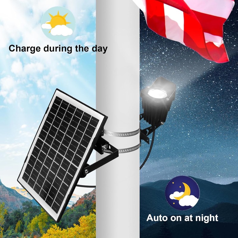 Flag Pole Light Solar Powered, Solar Flag Pole Light 1000