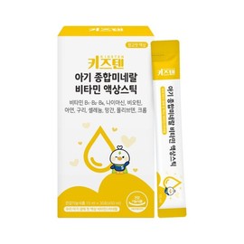 Kids10 키즈텐 아기 종합미네랄 비타민 액상스틱 망고맛 15ml x 30포 1박스 Kids10 Baby Comprehensive Mineral Vitamin Liquid Stick Mango Flavor 15ml x 30 Pack 1 Box