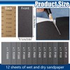 Sand Paper, Sandpaper Sheets 120/150/180/240/320/400/600/800/1000/1500/2500/3000Grit, 12Pcs Wet Sandpaper for Wood,