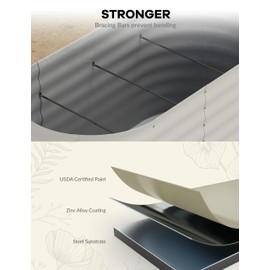 Hipicute 8x4x1.5 ft Raised Garden Bed,Galvanized Raised Planter Boxes Outdoor with Easy Assembly, Large Garden Bed for Vegetables, Fruits, Flower,Raised Garden Bed,Beige