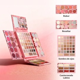 Paleta De Maquillaje De 68 Pcs Con Labial De Larga Duración