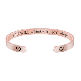 JoycuFF Gifts for Wife Inspirational Bracelets for Girlfriend Lover Love Jewelry Christmas Valentine's Day gift Saying You Will Forever Be My Always