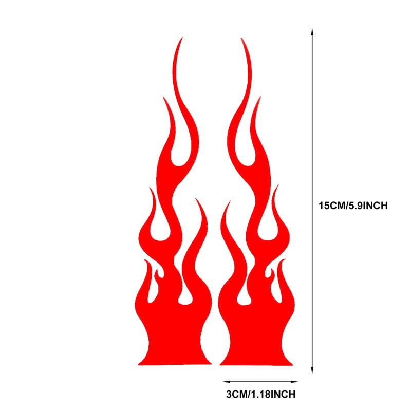 SUNTRADE 10 x Car Flame Shape Sticker for Motorcycles, Car