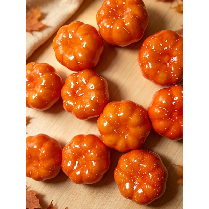 Liiaiyter 20 Pcs Mini Artificial Pumpkins, Fake Pumpkins Fall Harvest