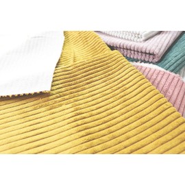 HEKO PANELS Murano Premium Corduroy Look Decorative Fabric Upholstery Fabric Cord Wide Cord Mustard Yellow