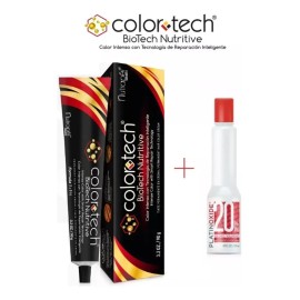 Tinte Permanente Profesional Colortech Nutrapel Tono 4.65 Borgoña / Castaño Rojizo Caoba