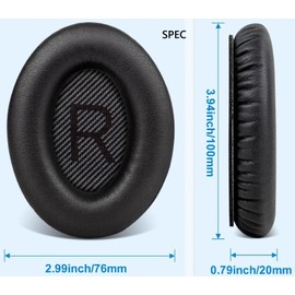 Earpads Replacement for Bose QuietComfort 45 (QC45) & Quiet Comfort SE (QC SE) Headphones Ear Pads Cushion with Softer Leather Noise Isolation Foam (Black) (Black)