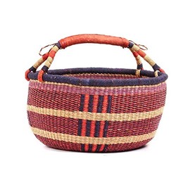 AFRICAN MARKET BASKET BOLGA FROM GHANA MEDIUM 11-13" ACROSS (Colors Vary) 1 EA