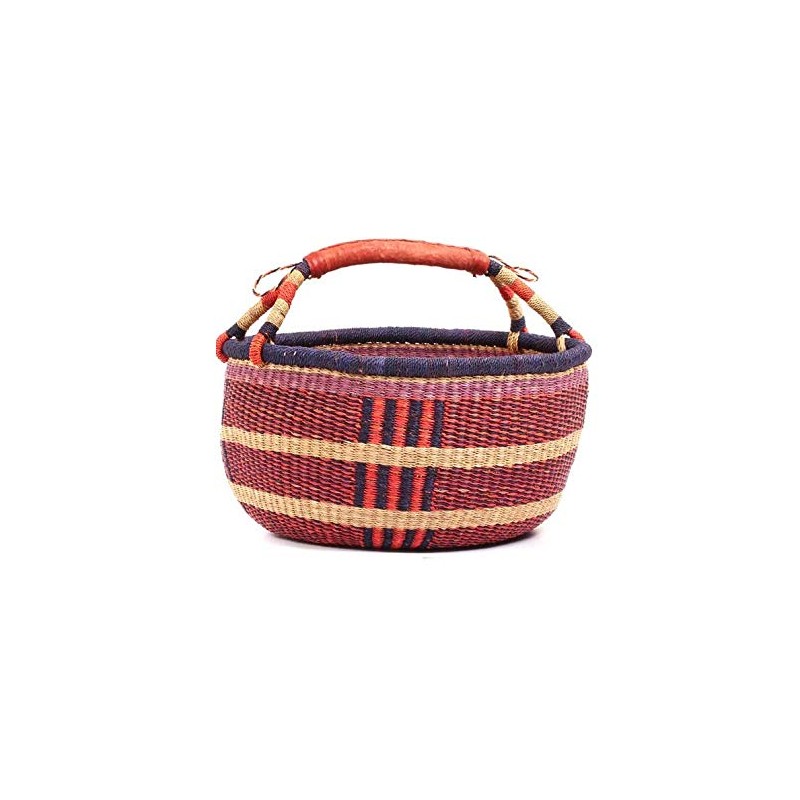AFRICAN MARKET BASKET BOLGA FROM GHANA MEDIUM 11-13" ACROSS (Colors