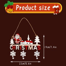 Thyonta 3 Pcs Wooden Christmas Ornaments Santa Snowman Reindeer Hanging Decorations with Hollow Design Crafted for Indoor Use Enhance Festive Atmosphere in Home & Dining Spaces