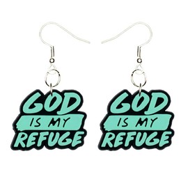 Generic God Earrings Hypoallergenic Silver Plated Fishhooks Yazzle Dazzle is my Refuge 2 Sets