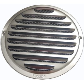 4" Soffit Vents Cover 304 Stainless Steel Air Vent Louver Grille Cover Vent Built-in Fly Screen Mesh Wall/Celling Mounted Ventilation Outlet Fit for 4 inch Hose