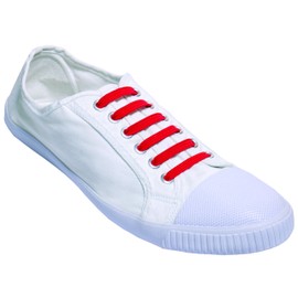 Pack of 20 elastic laces without ties, Red (Small)