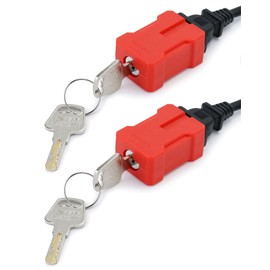 QWORK Electrical Cord Plug Lockout Device for Electrical Cord, 2 Pack Plug Locking Safety Lock, Keyed Differently, Fits 2 & 3 Prong Plugs, Electrical Shutdown Service