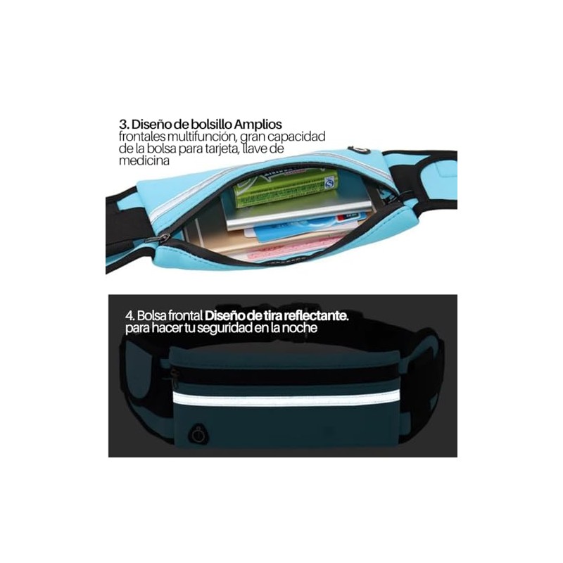 Cangurera Deportiva, Bolsa Deportiva con Cinturón Elastic para brazo y