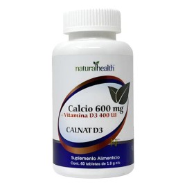Calcio 600 Mg Y Vitamina D3 400 Ui (60 Caps) Naturalhealth