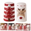 Mikinona Small Salt Pepper Shaker Set Ceramic Jar Seasoning Salt