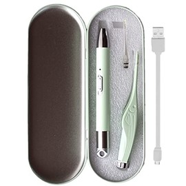 光る耳かき LED ライト付き ピンセット USB 充電式 みみかき ステンレス製 照明付き 耳掃除 介護耳かき 便利グッズ 子ども用 電気 プレゼント かわいい 子育て (ライトグリーン)