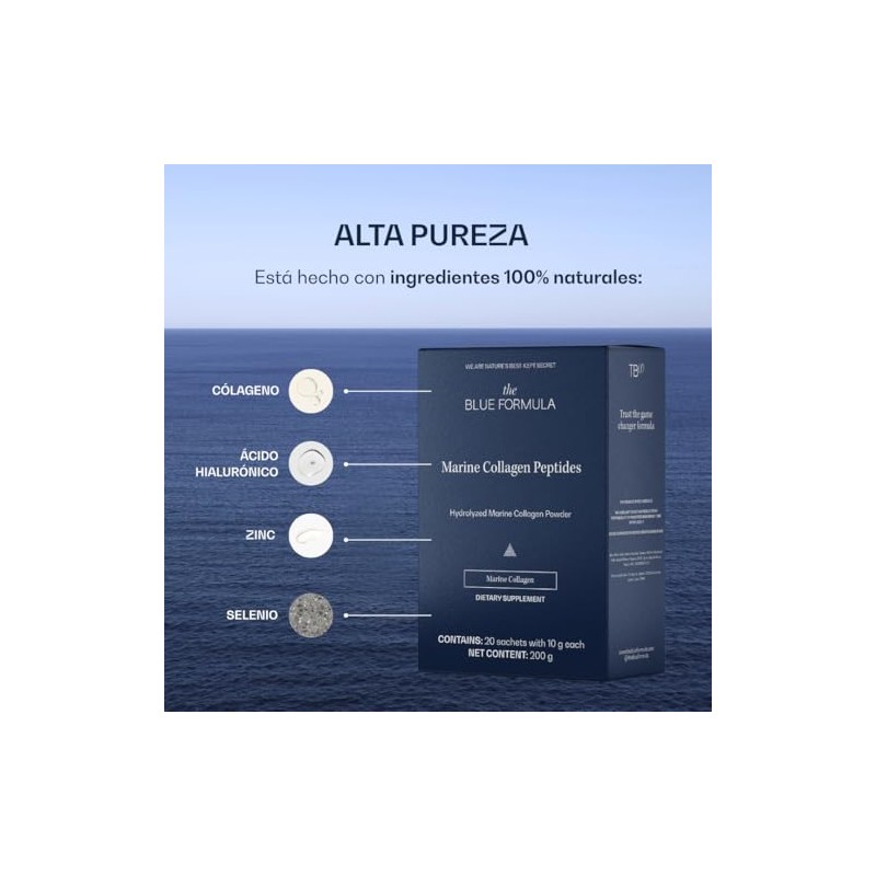 Marine Collagen Peptides Colágeno Marino Hidrolizado Péptidos Polvo Sabor Sobres