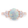 AFFY Oval Cut Synthetic Opal And Round Cut Cubic Zirconia