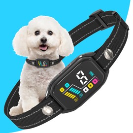 Bark Collar, Dog Bark Collar for Large Medium Small Dogs Smart Anti Barking Collar Rechargeable Training Collar IP67 Waterproof with 8 Adjustable Sensitivity Beep Vibration