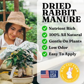 Rabbit Manure Fertilizer Pellets - All Natural Soil Amendment for Vegetable Gardens, Worm Composting, Indoor and Outdoor Potted Plants (1/2 Pound)