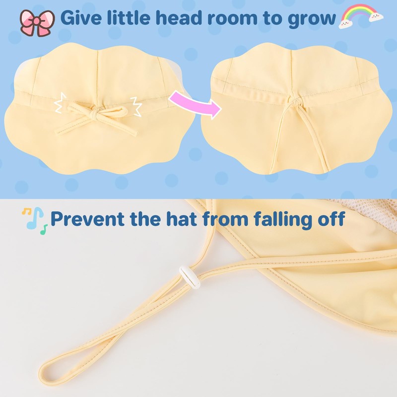 Adjustable Baby Sun Hats with UPF50+ & Neck Flap Protection