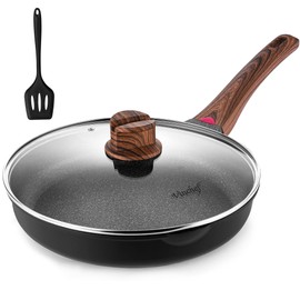 Vinchef 12.5" Non Stick Frying Pans, Skillet with Lid Used for All Stoves, Induction Non Toxic Cookware, Cooking Pans Nonstick Capable of Kitchen