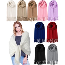 Bonuci 9 Pcs Womens Scarf Pashmina Shawls and Wraps for Evening Dresses Warm Pashmina Scarf Shawl Wraps for Women Casual(Bright Colors)