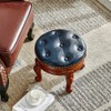 ZIRKOOON Solid Wood Foot Stool Round Ottoman Mid-Century Footrest Sofa